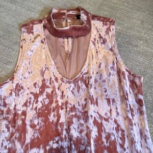 Velvet Sleeveless Dress in dusty rose
